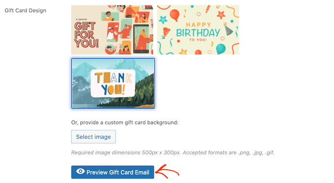 Ready-made designs for your WooCommerce gift card