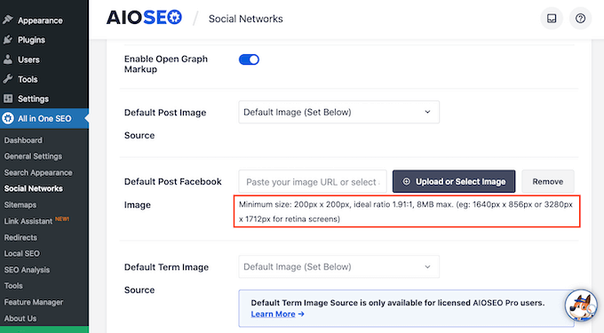 Optimizing your default featured image with AIOSEO