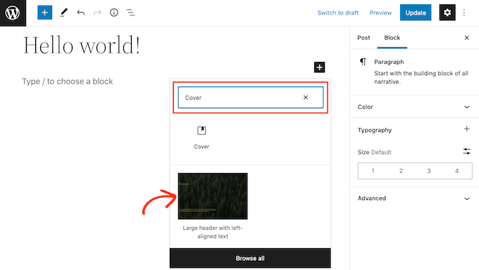 The WordPress Cover block