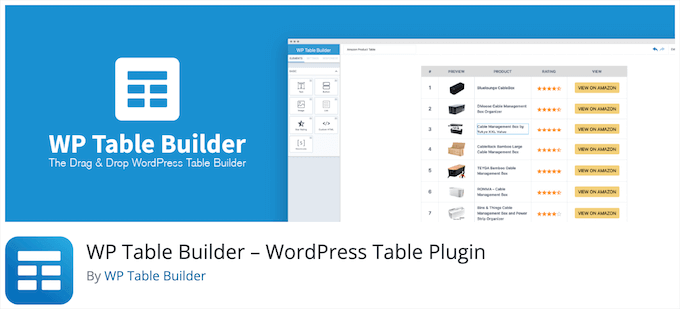 WP Table Builder WP Table Builder